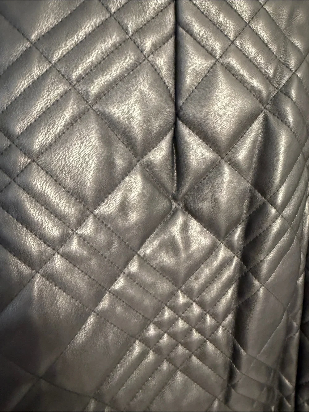 Milly size 10 Black Quilted Faux Leather Mini Skirt